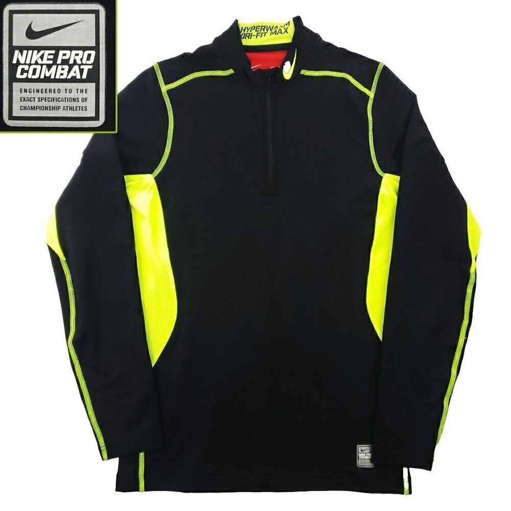 Nike Pro Combat Hyperwarm Dri-Fit Max Men Small Fitted 1/4 Zip Pullover